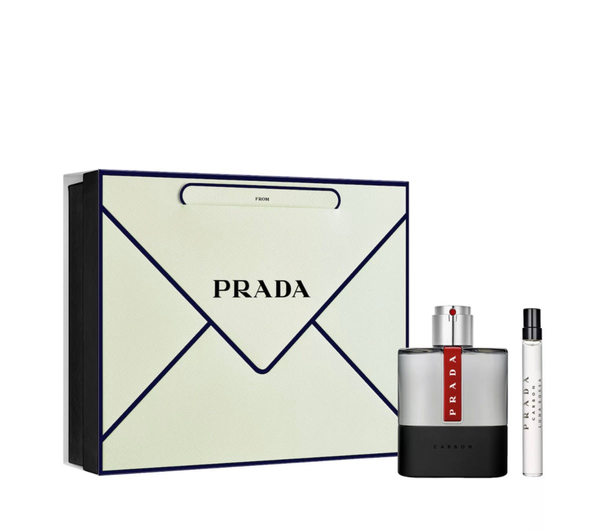 Prada Luna Rossa Carbon for Men 2 PC Set: 3.4 FL OZ Eau De Toilette SPR/ 10 ml Mini