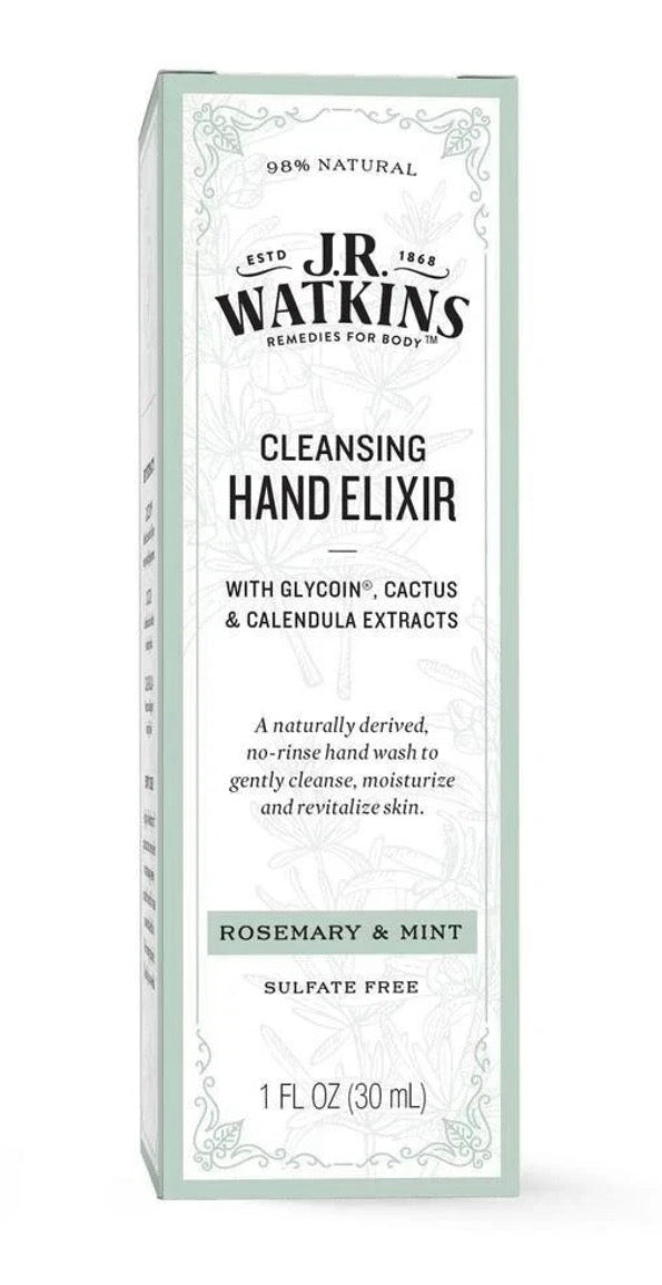 JR Watkins Cleaning Hand Elixir Rosemary and Mint 1 OZ