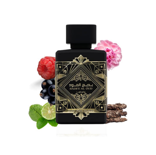 Lattafa Perfumes Bade'e Al Oud, Oud for Glory for Unisex Eau de Parfum Spray, 3.4 fl.oz.