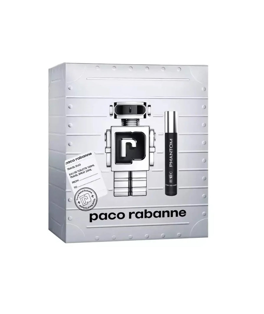 Paco Rabanne Phantom, 2Pc Gift Set 3.4oz Eau De Toilette Spray, 0.68oz Eau De Toilette Spray For Men