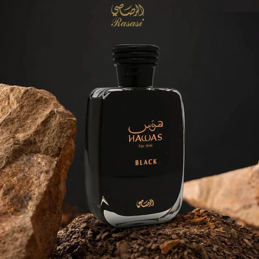 Rasasi Hawas Black For Men Eau de Parfum For Men 3.3 oz