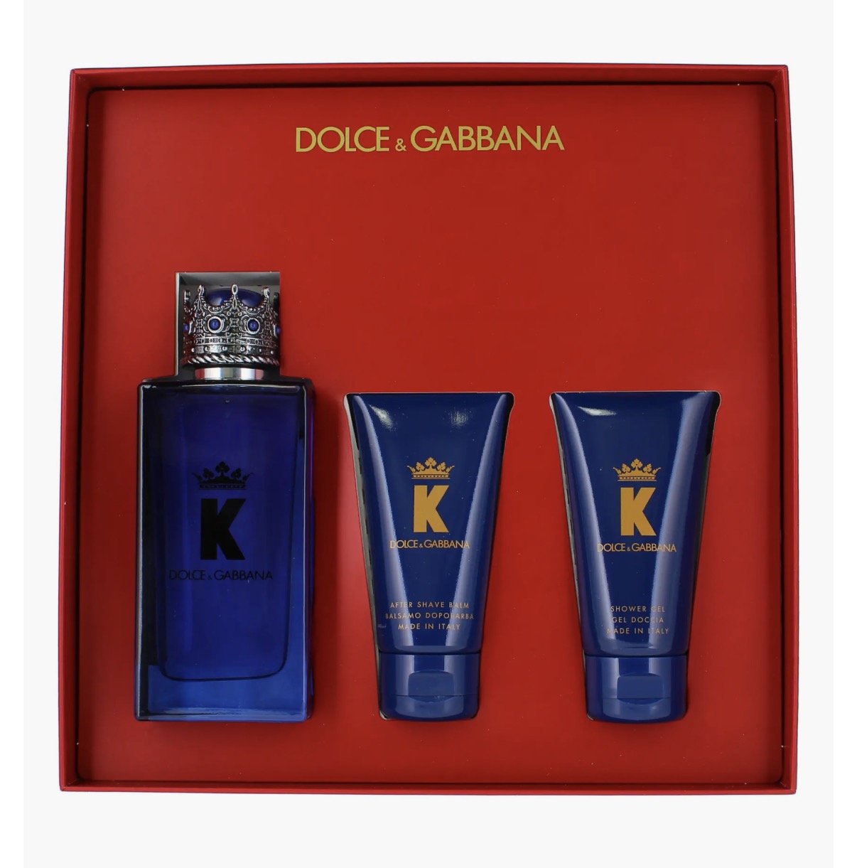 Dolce & Gabbana K King 3 PC Gift Set: 3.3 FL OZ EDP SPR, 1.6 A/S Balm, 1.6 S/G