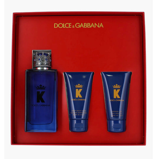 Dolce & Gabbana K King 3 PC Gift Set: 3.3 FL OZ EDP SPR, 1.6 A/S Balm, 1.6 S/G