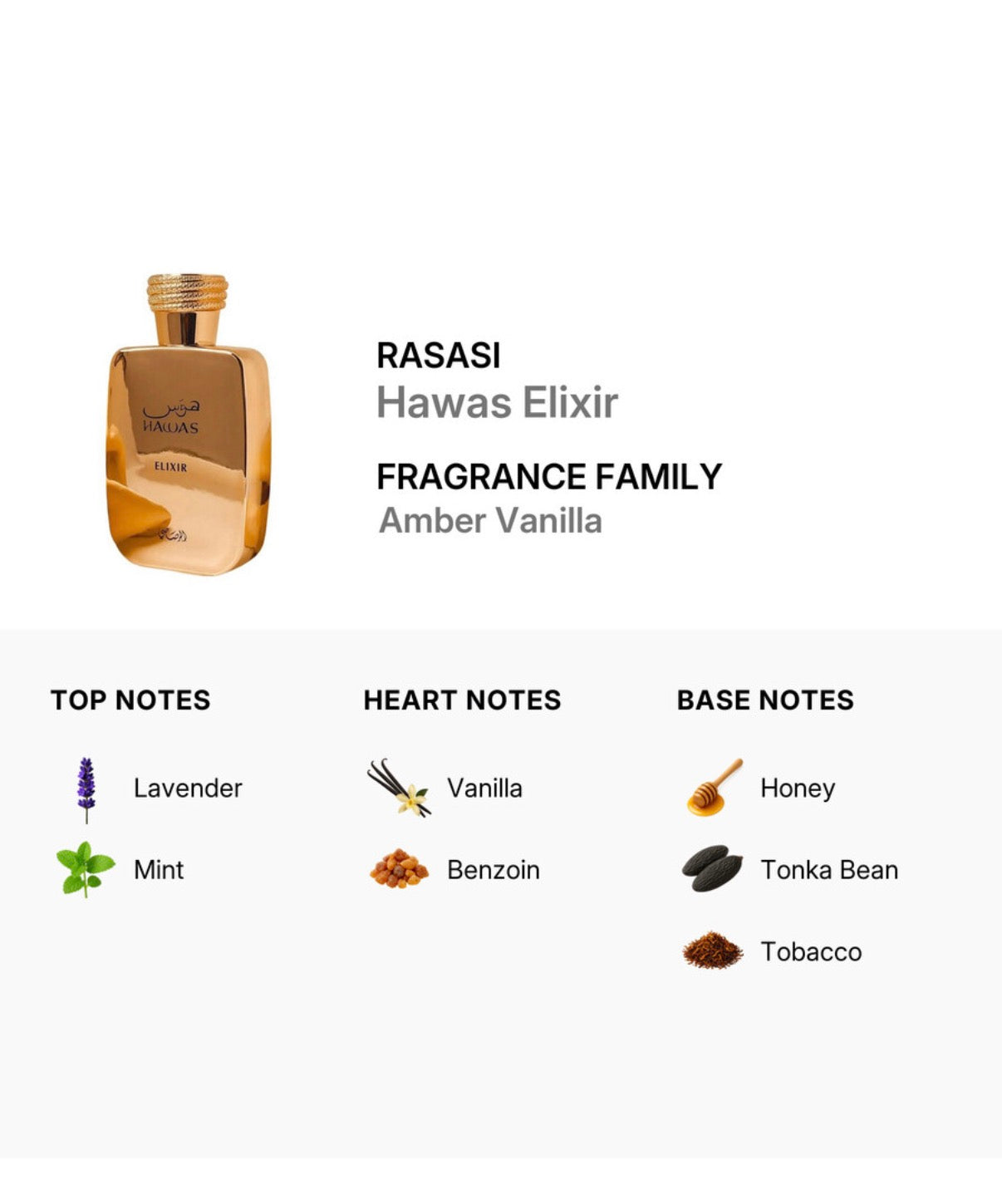 Rasasi Hawas Elixir 3.3 FL OZ Eau De Parfum SPR