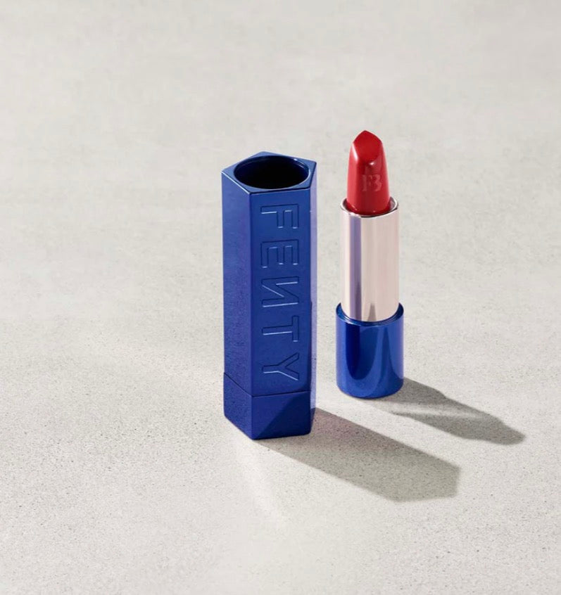 Fenty Beauty Icon Semi-Matte Lipstick-Miss Candy Venom w/Navy Shell