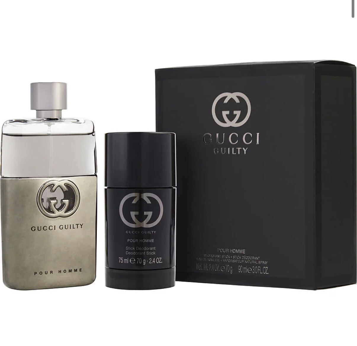 Gucci Guilty for Men 2 PC Set: 3.0 FL OZ Eau De Toilette SPR, 2.5 FL OZ Deo Stick