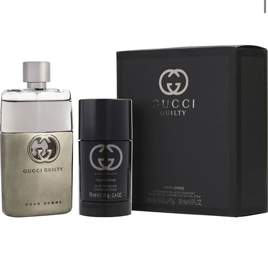 Gucci Guilty for Men 2 PC Set: 3.0 FL OZ Eau De Toilette SPR, 2.5 FL OZ Deo Stick