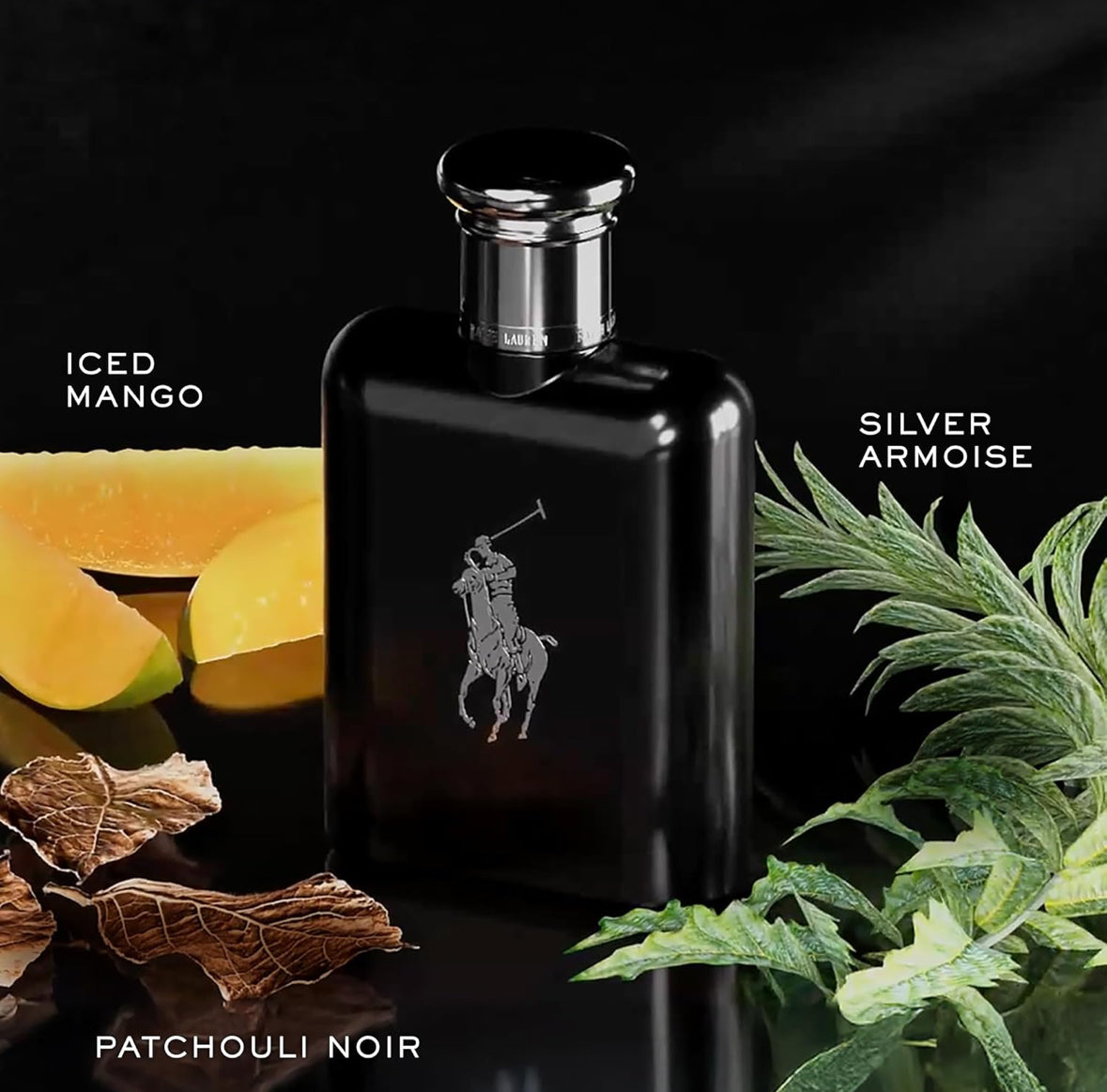 RALPH LAUREN FRAGRANCES - Polo Black - Eau de Toilette - Men's Cologne 4.2 fl.oz- Woody & Fresh - With Patchouli, Sandalwood, and Mandarin - Medium Intensity