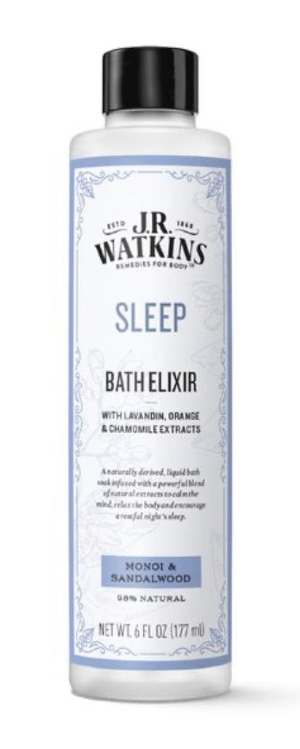 JR Watkins Sleep Bath Elixir Monoi and Sandalwood 6 OZ