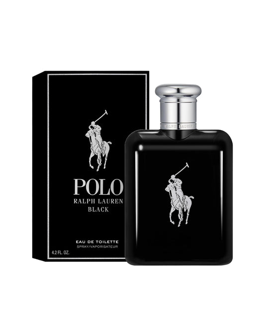 RALPH LAUREN FRAGRANCES - Polo Black - Eau de Toilette - Men's Cologne 4.2 fl.oz- Woody & Fresh - With Patchouli, Sandalwood, and Mandarin - Medium Intensity
