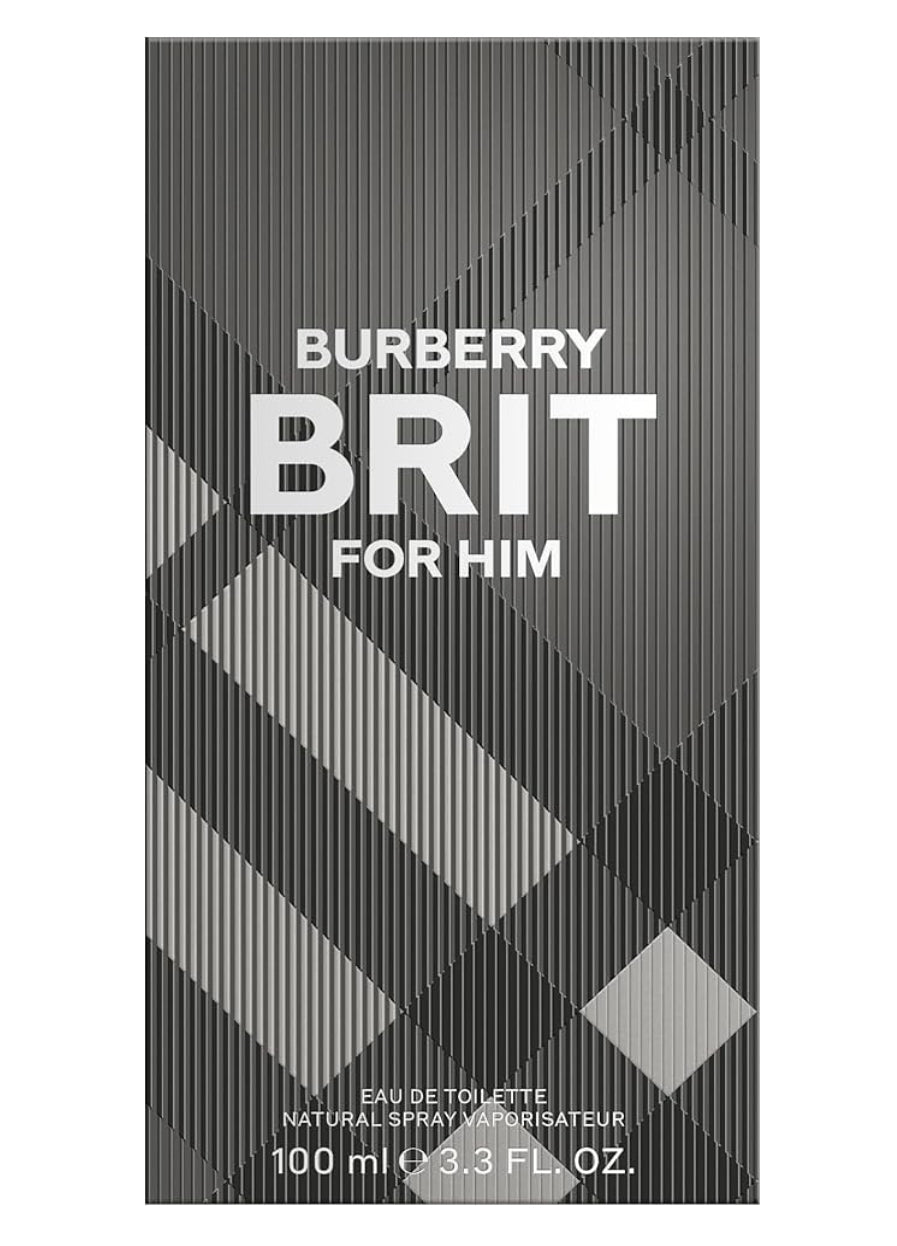Burberry Brit Eau de Toilette 3.3 FLOZ – Woody Men's Cologne – With Notes of Cedarwood, Green Mandarin, Wild Rose & Tonka Bean – Long Lasting Fragrance