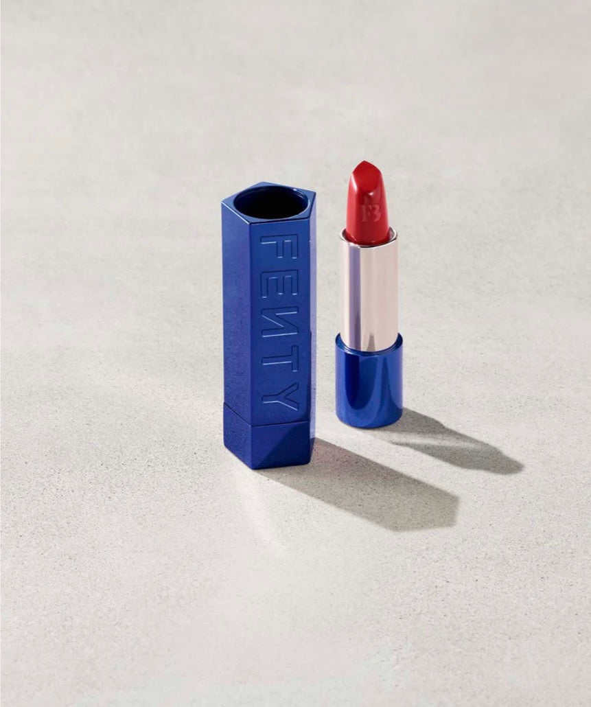 Fenty Beauty Icon Semi-Matte Lipstick Nosy Rosy w/Navy Shell