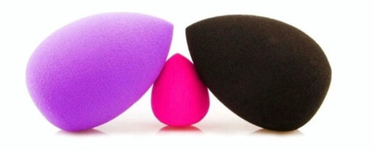 3 Pc Beauty Makeup Black/Pink Sponge Blender Flawless Latex Free Foundation Puff