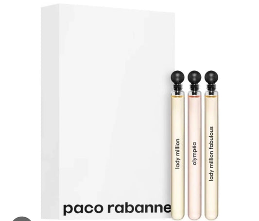 Paco Rabanne 3 Pc Travel set Lady Million, Lady Million Fabulous Intense, Olympea for Women