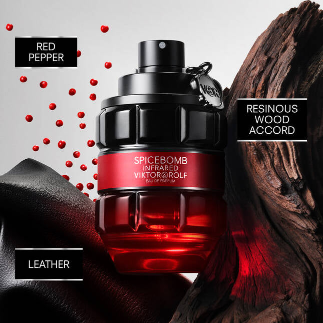 Viktor&Rolf - Spicebomb Infrared Eau de Parfum - Woody & Spicy - Cologne for Men - With Notes of Leather & Cinnamon - 3.04 fl.oz.