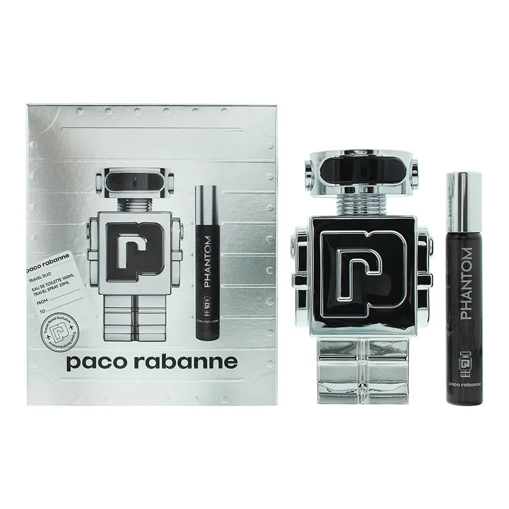 Paco Rabanne Phantom, 2Pc Gift Set 3.4oz Eau De Toilette Spray, 0.68oz Eau De Toilette Spray For Men