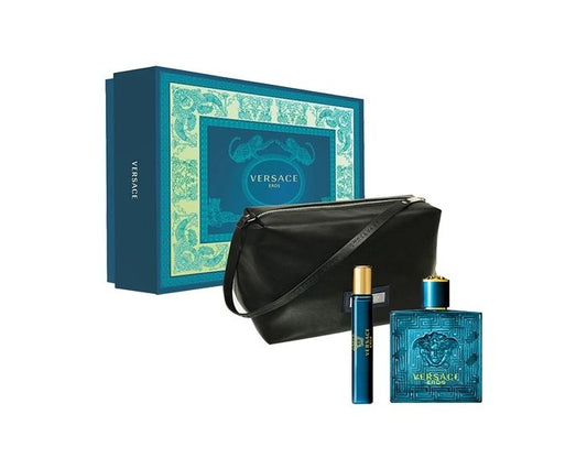 Versace Eros for Men - 3 Piece Gift Set - 3.4 fl.oz. Eau De Toilette Spray